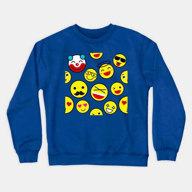 funny clown emojis happy face Crewneck Sweatshirt by gossiprag